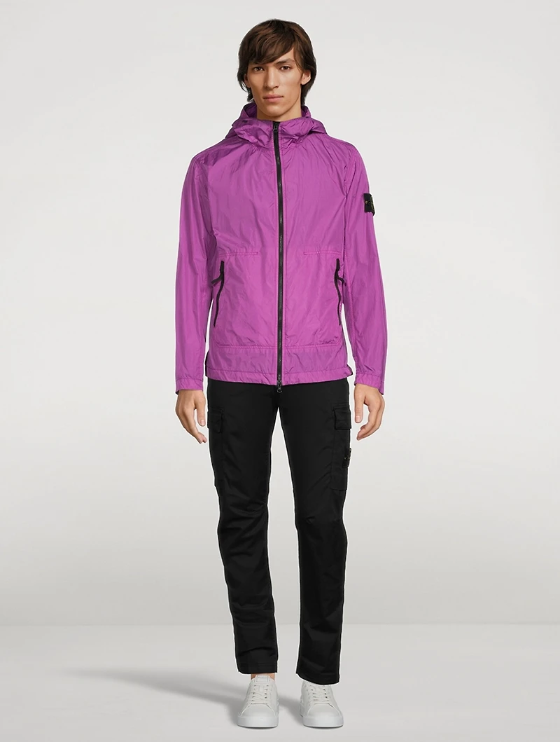 Crinkle Nylon Zip Jacket