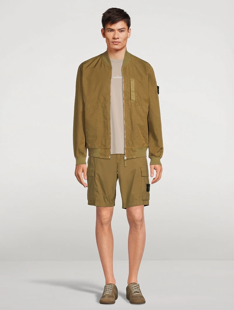 Cotton-Blend Bomber Jacket