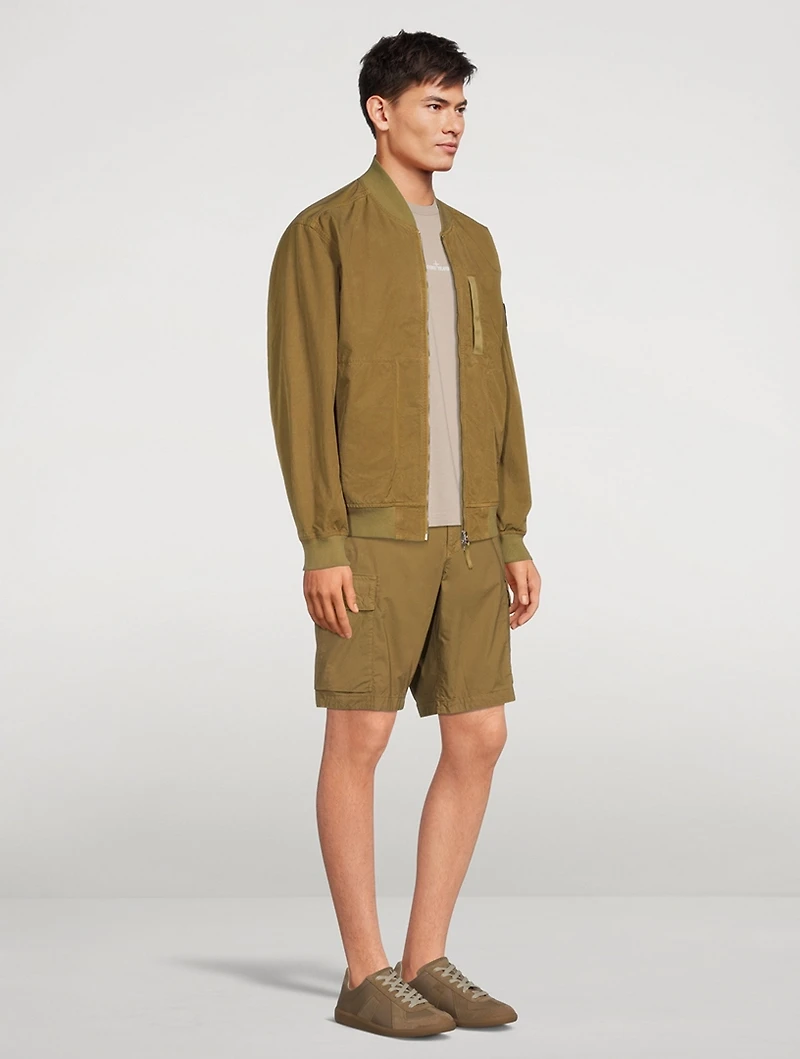 Cotton-Blend Bomber Jacket