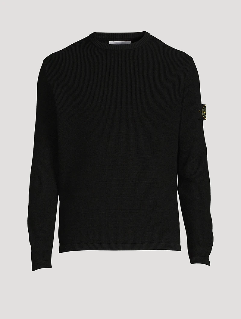 Cotton Ribbed Knit Sweater