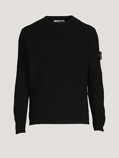 Cotton Ribbed Knit Sweater