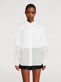 Sheer Combo Poplin Shirt