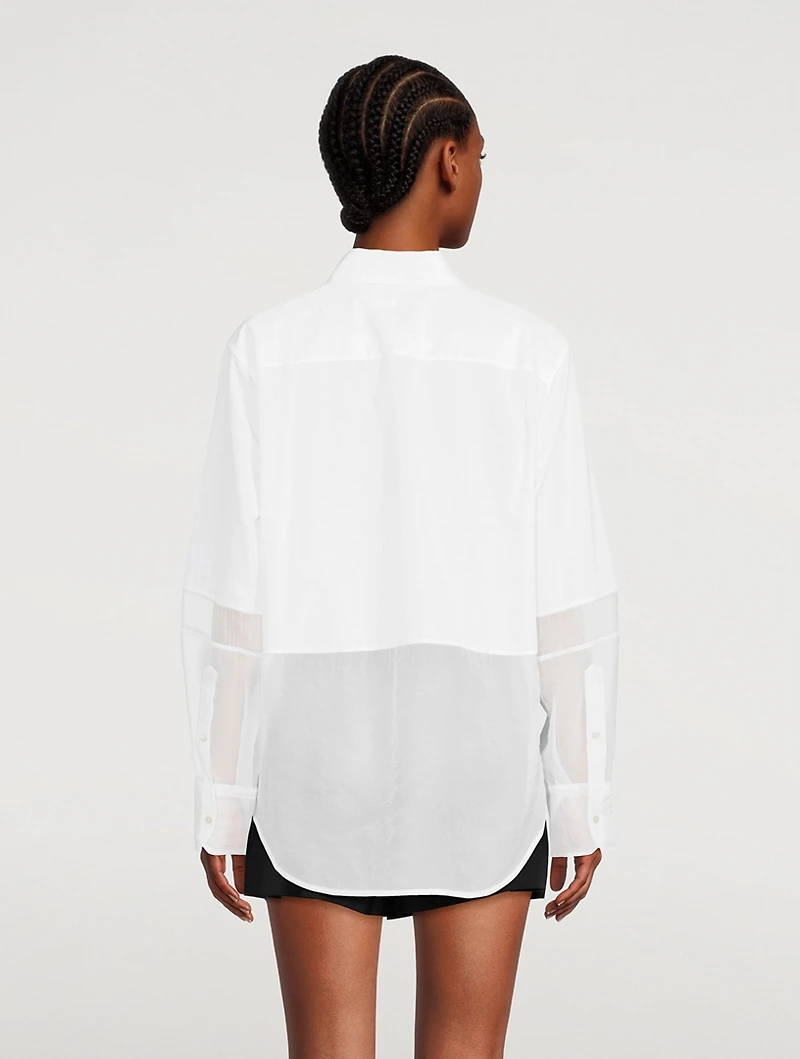 Sheer Combo Poplin Shirt