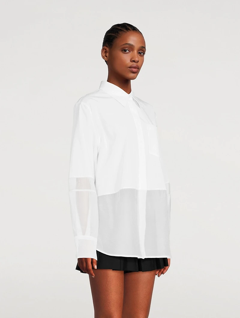 Sheer Combo Poplin Shirt
