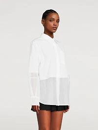 Sheer Combo Poplin Shirt
