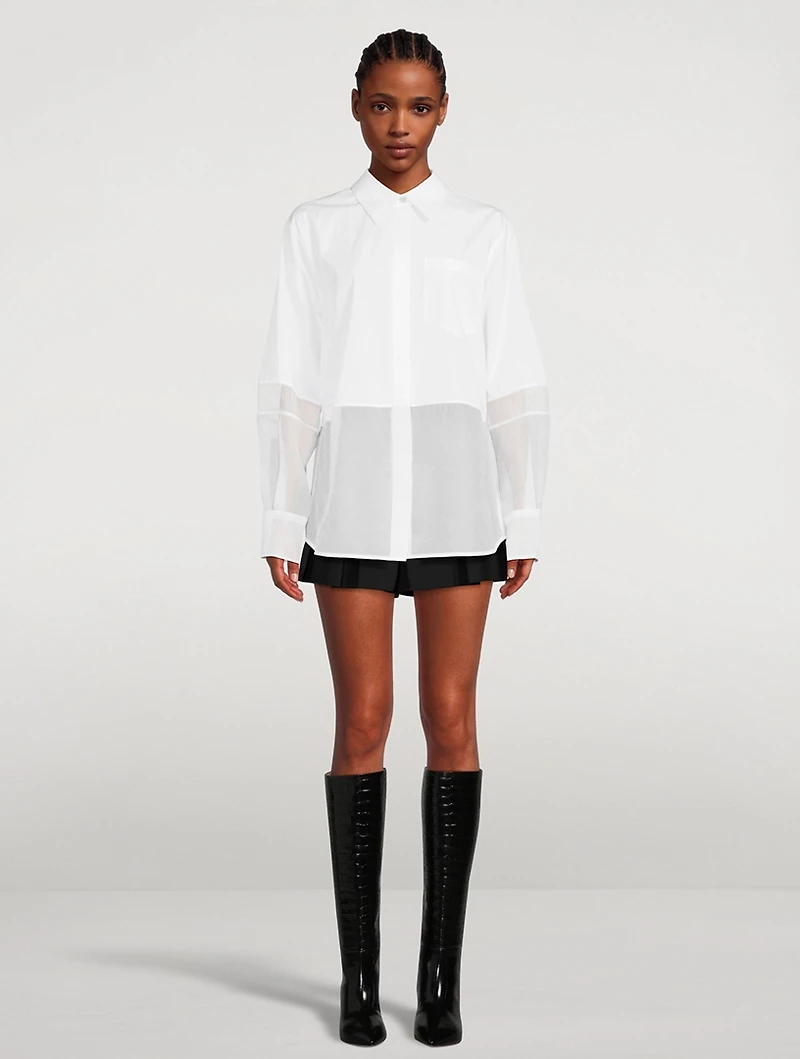 Sheer Combo Poplin Shirt