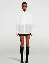 Sheer Combo Poplin Shirt