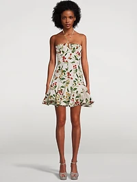 Anturio Linen Mini Dress Floral Print