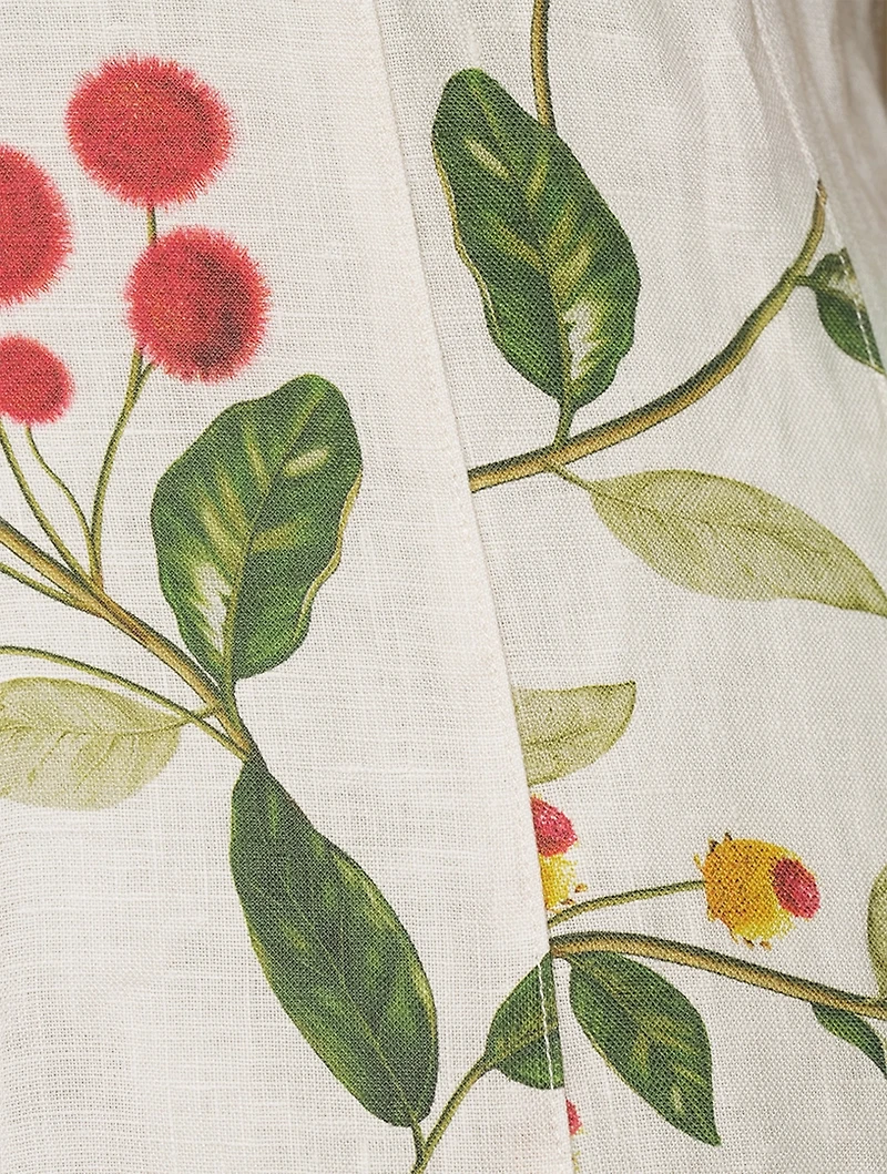 Anturio Linen Mini Dress Floral Print