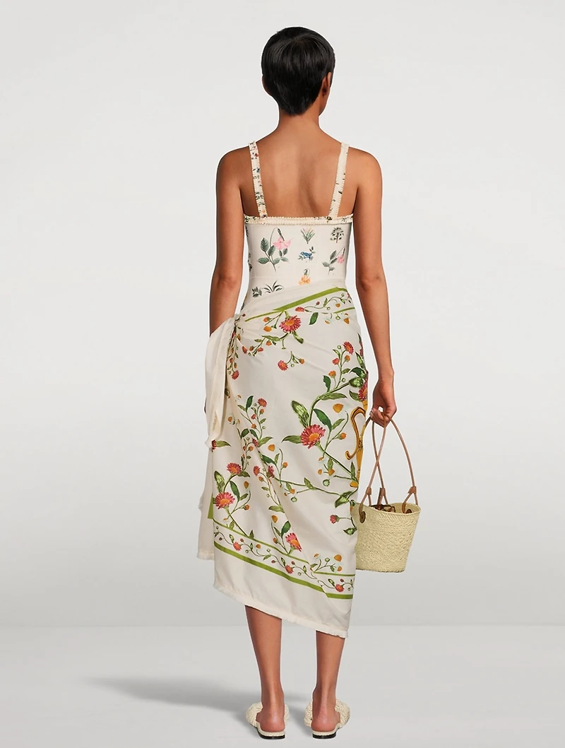 Orquidea Sarong In Floral Amphora Print