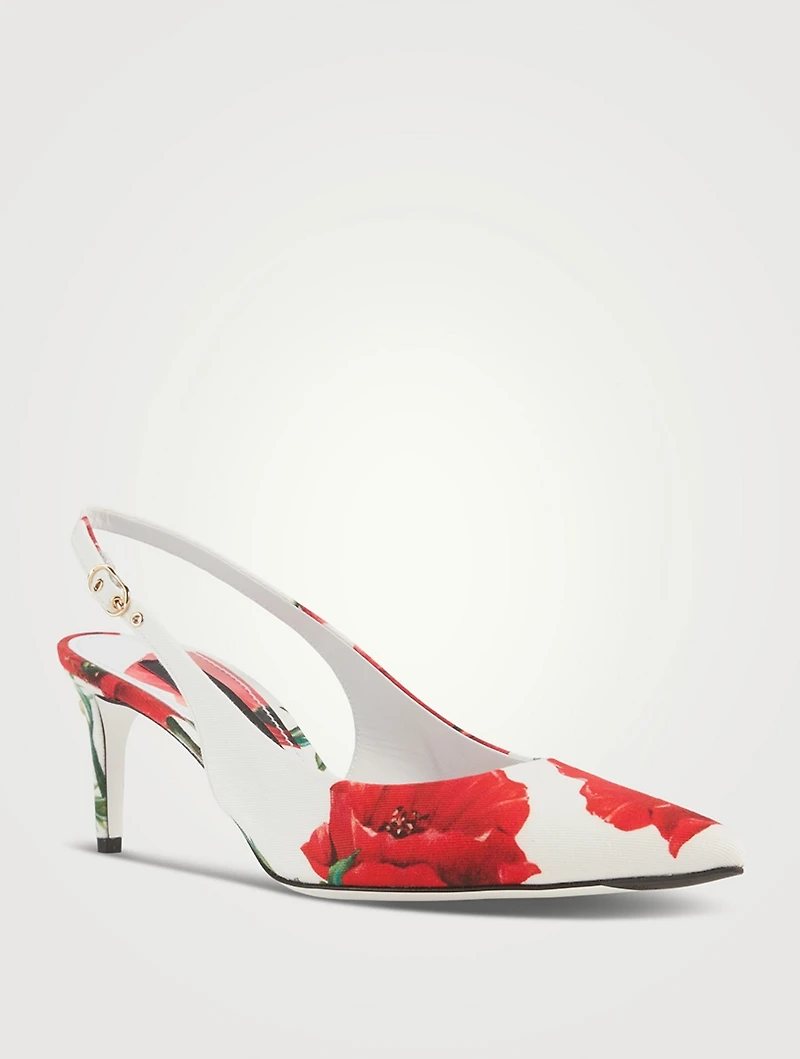 Lollo Slingback Pumps Poppy Print