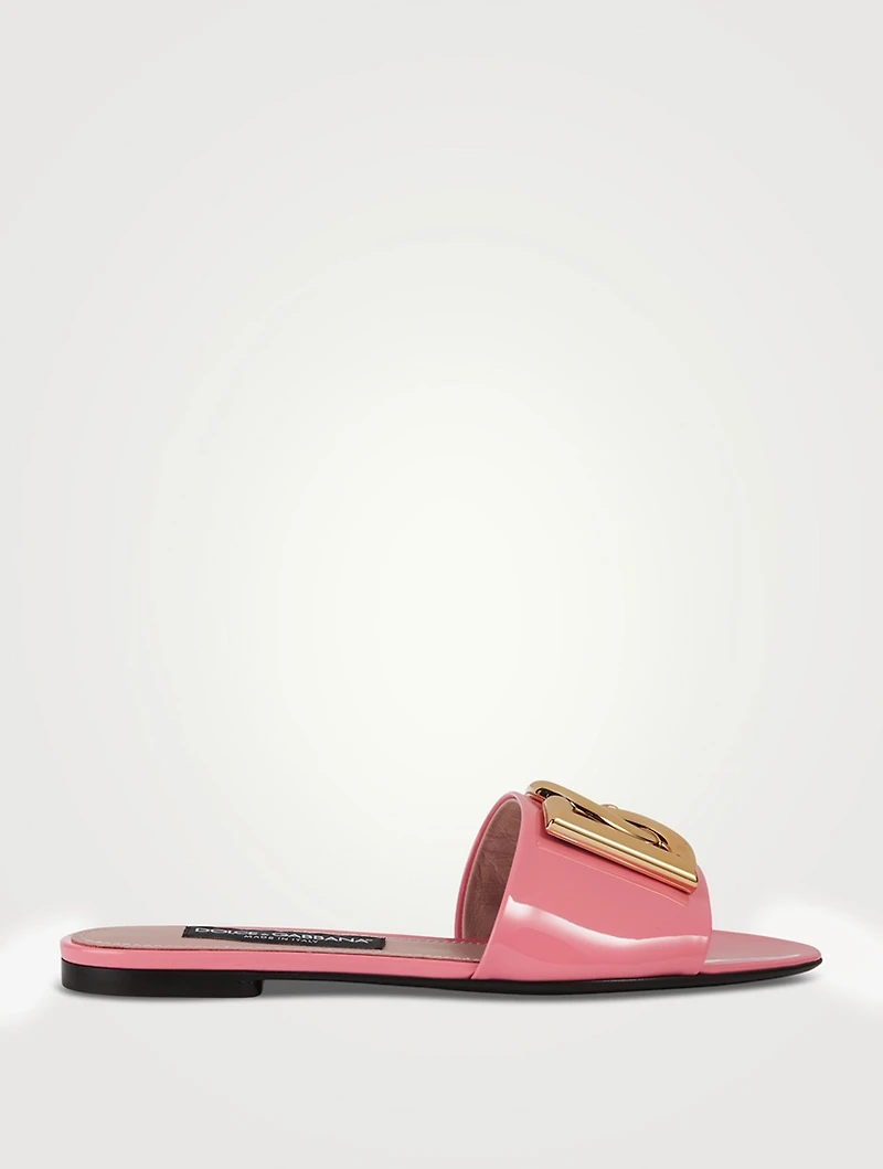 Bianca Patent Leather Slide Sandals
