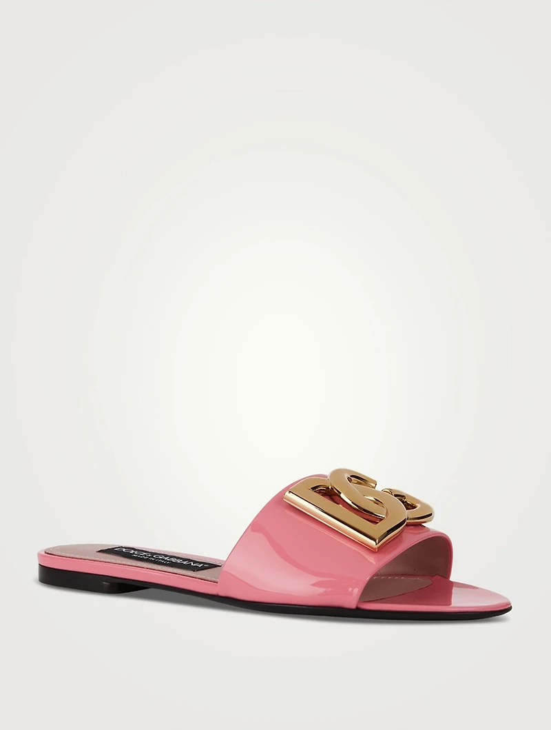 Bianca Patent Leather Slide Sandals