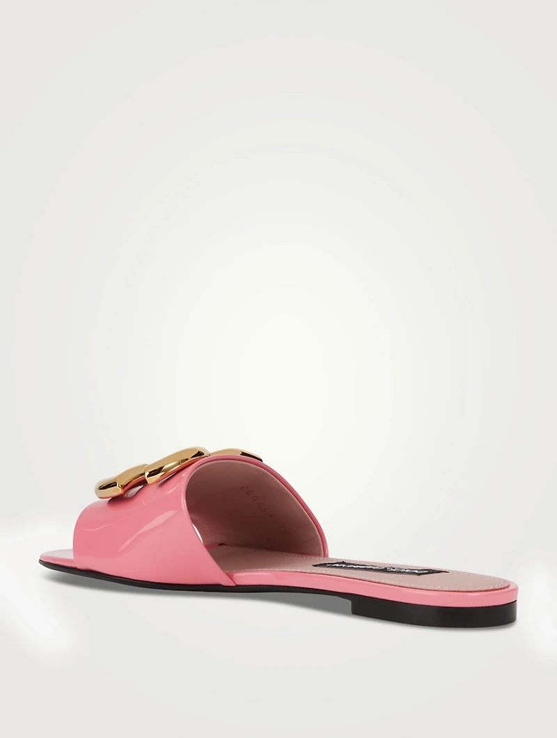 Bianca Patent Leather Slide Sandals