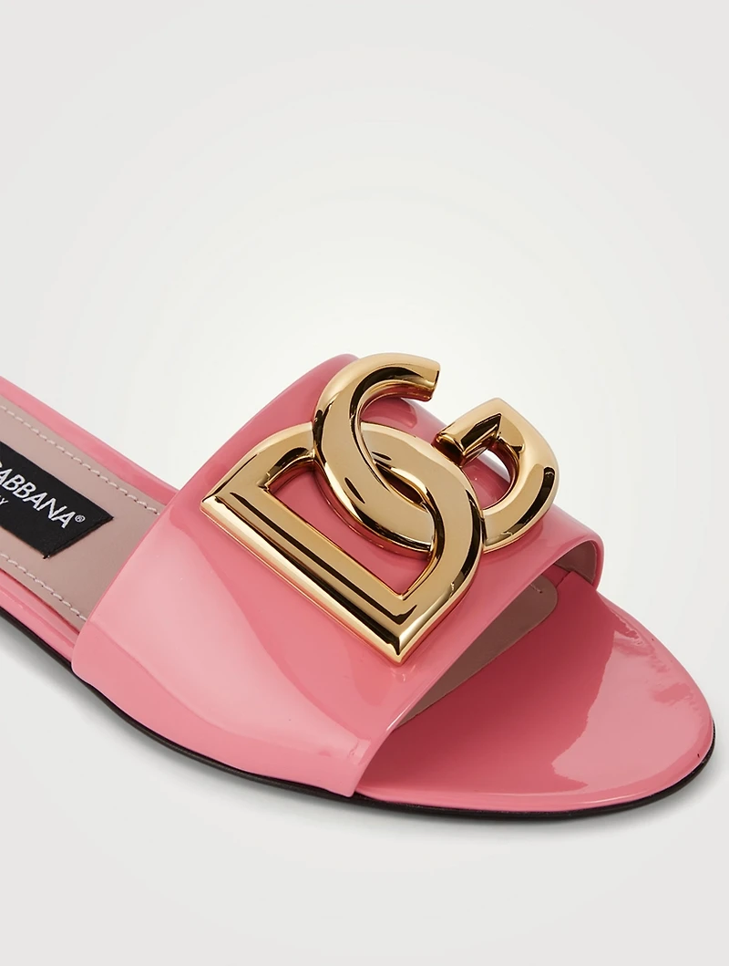 Bianca Patent Leather Slide Sandals