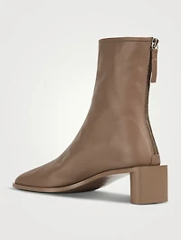 Logo Leather Ankle Boots