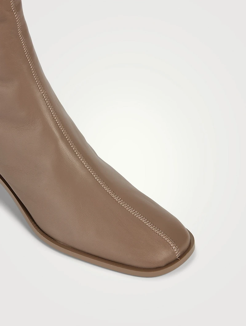 Logo Leather Ankle Boots