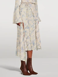 Rose-Embossed Leather Ankle Boots