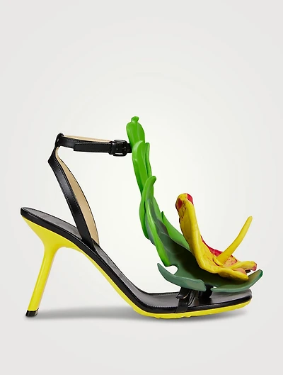Petal Monstera Leather Sandals