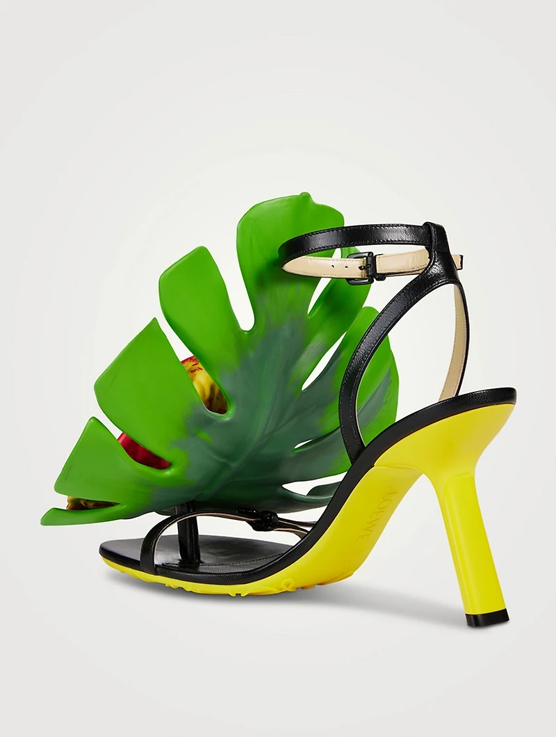 Petal Monstera Leather Sandals