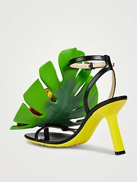 Petal Monstera Leather Sandals