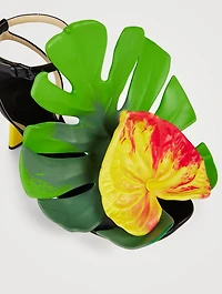 Petal Monstera Leather Sandals