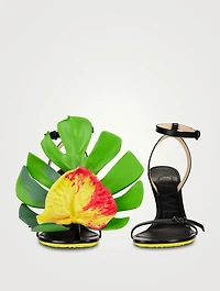 Petal Monstera Leather Sandals