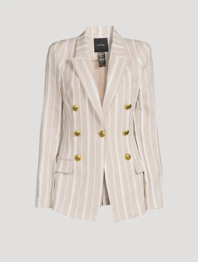 Not A Double-Breasted Pagoda Blazer Stripe Print