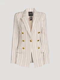 Not A Double-Breasted Pagoda Blazer Stripe Print