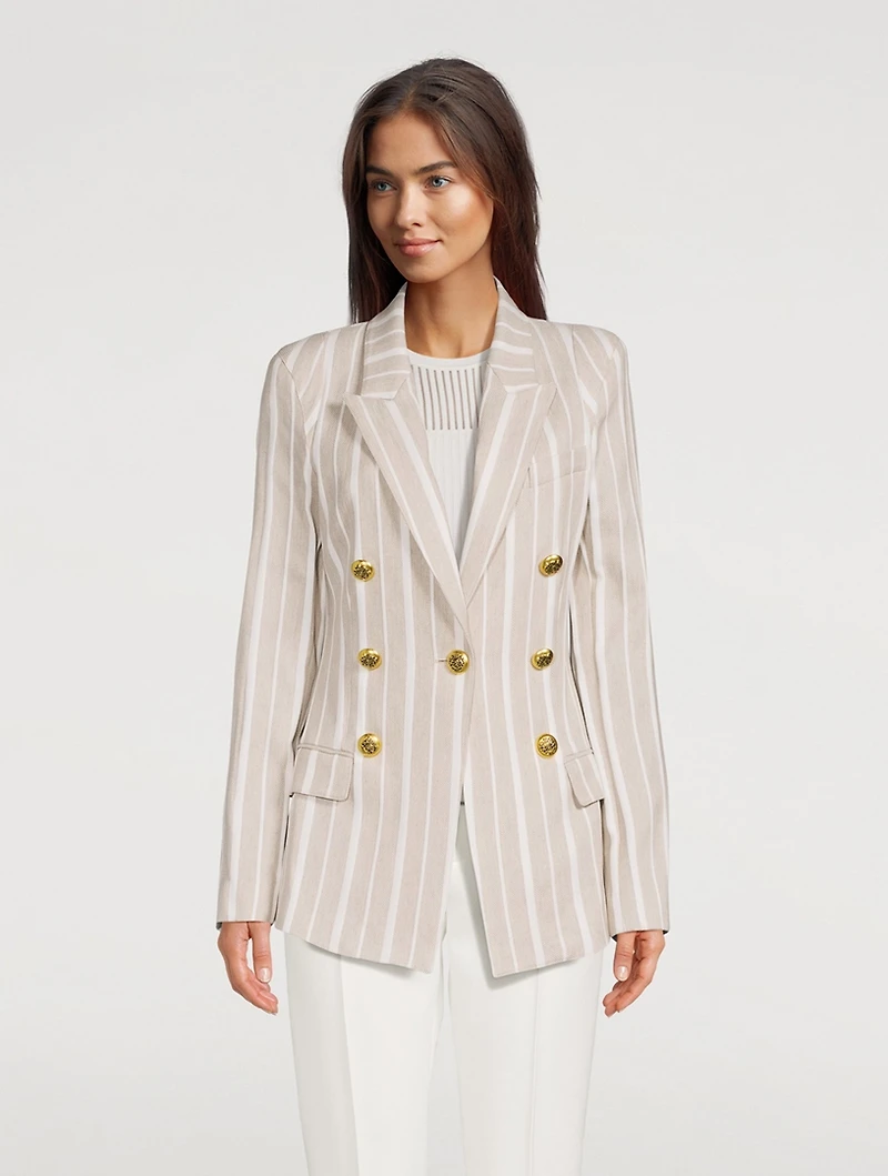 Not A Double-Breasted Pagoda Blazer Stripe Print