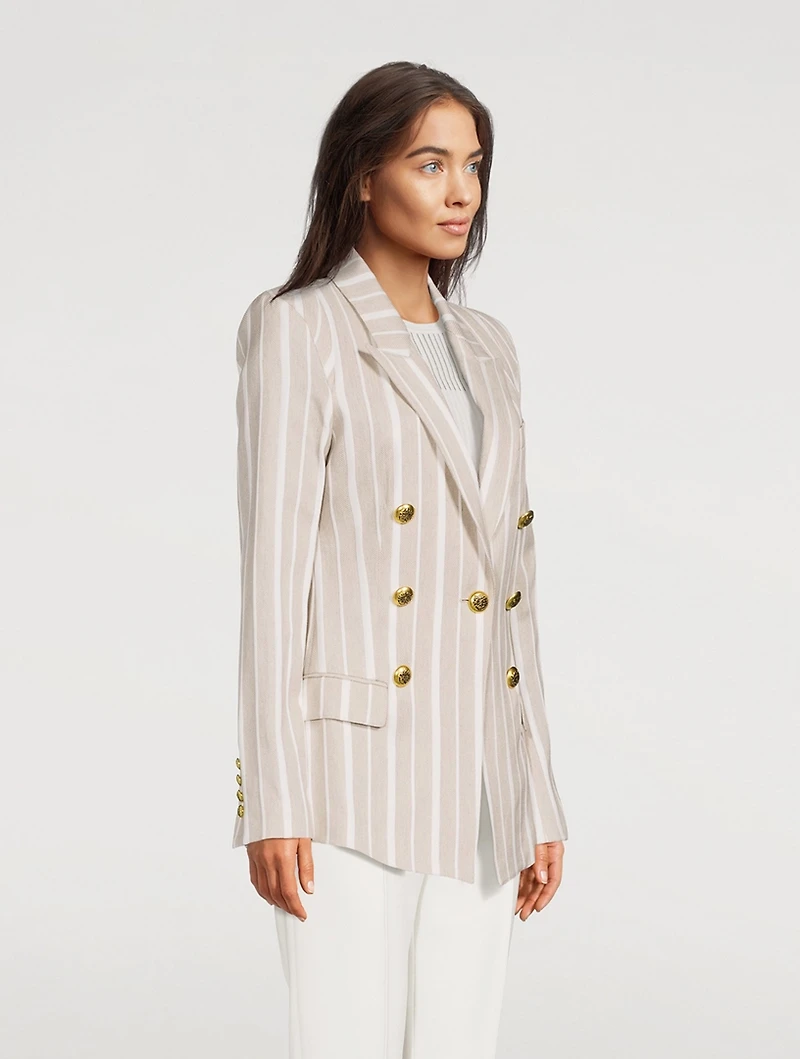 Not A Double-Breasted Pagoda Blazer Stripe Print