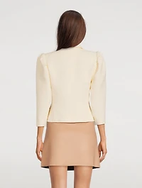 Double-Breasted Tweed Box-Pleat Jacket