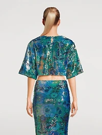 Sequin Cropped Top