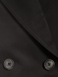 Linen-Blend Double-Breasted Oversized Blazer