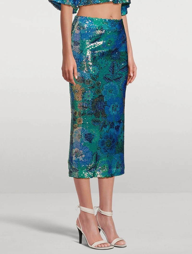 Sequin Midi Skirt