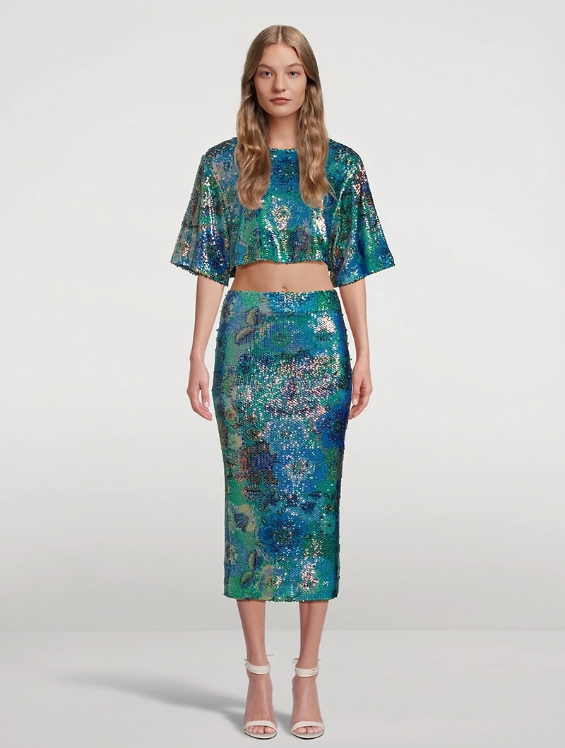 Sequin Midi Skirt