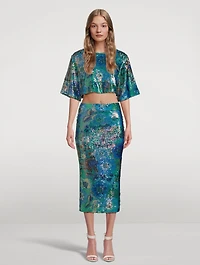 Sequin Midi Skirt