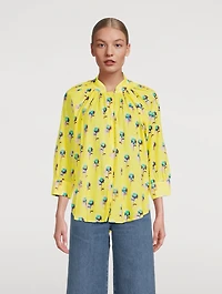 Gathered Blouse Floral Print