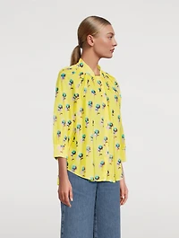Gathered Blouse Floral Print
