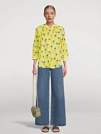 Gathered Blouse Floral Print