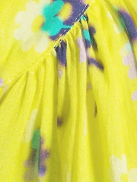 Gathered Blouse Floral Print