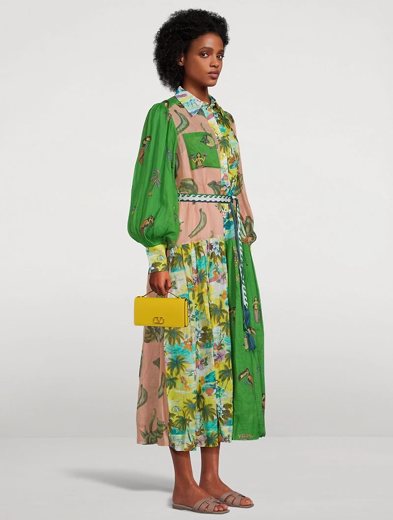 Holiday Patchwork Shirt Dress
