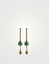 Skull Drop Chain Earrings
