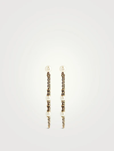 Skull Draped Chain Earrings