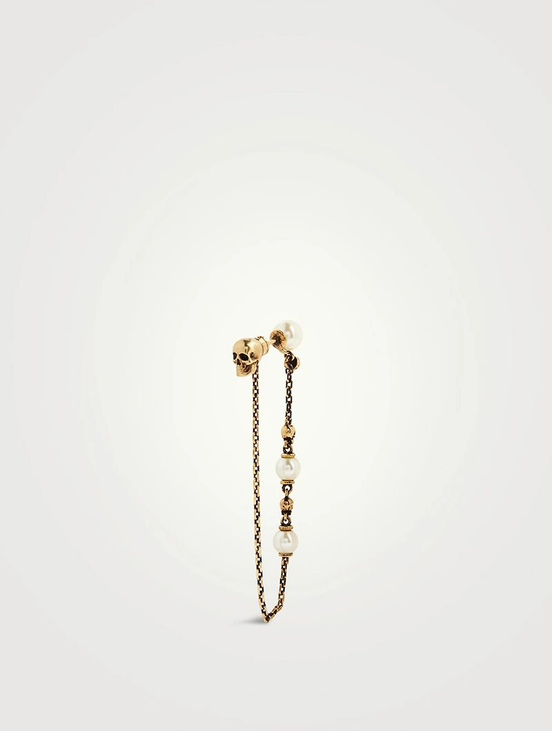 Skull Draped Chain Earrings