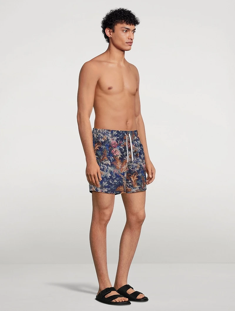 Swim Trunks Forest Print