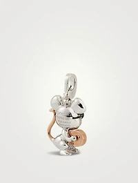 Bo Bo Mouse 18K White Gold And Rose Gold Pendant With White And Black Diamonds