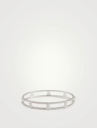 Wulu 18K White Gold Bangle Bracelet With Diamonds