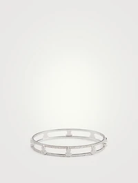 Wulu 18K White Gold Bangle Bracelet With Diamonds