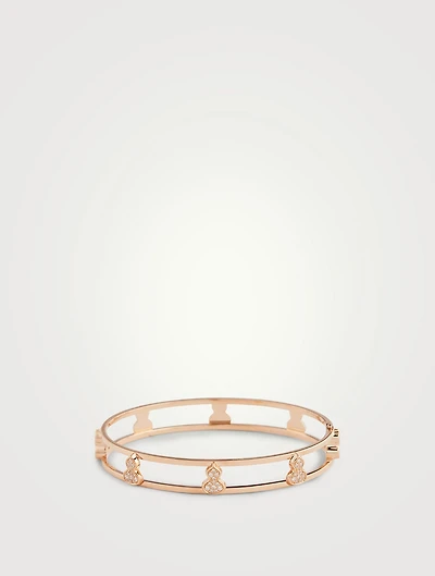 Wulu 18K Rose Gold Bangle Bracelet With Diamonds
